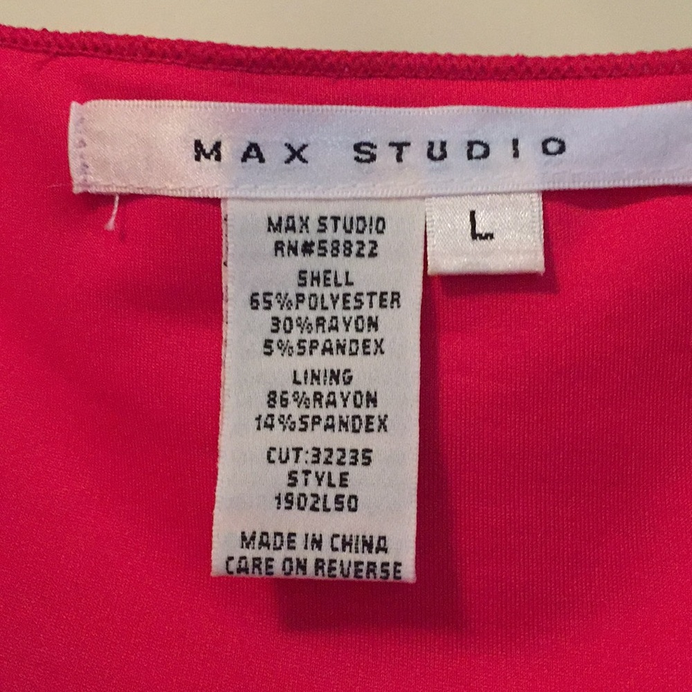 Max Studio bright pink scoop neck bodycon dress - Picture 4 of 8